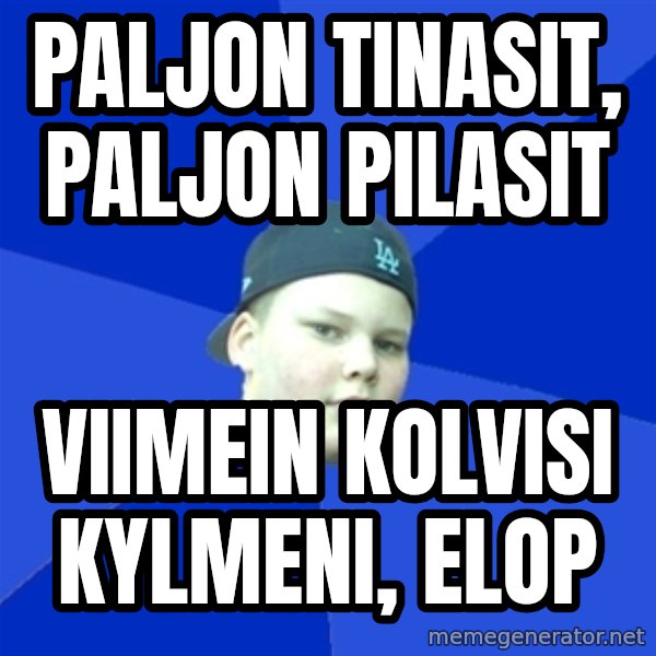 Jonnen Neuvo meme: paljon  tinasit, paljon  pilasit / viimein kolvisi  kylmeni, Elop