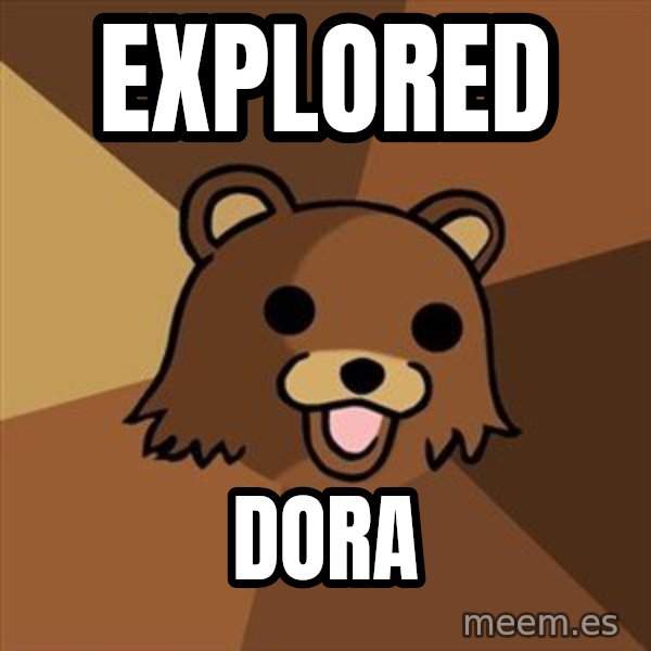 Pedobear meme: explored / dora