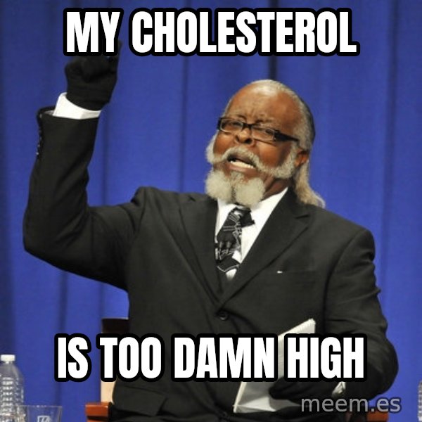 Rent Is Too Damn High meme: MY CHOLESTEROL / IS TOO DAMN HIGH