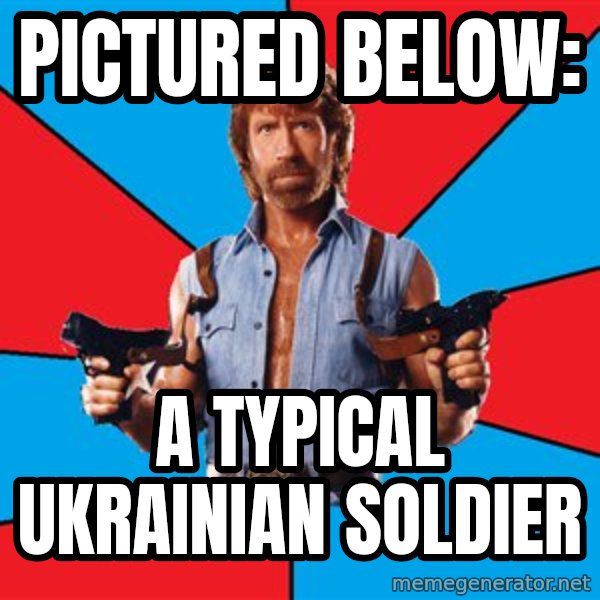 Chuck Norris  meme: Pictured below: / A typical Ukrainian Soldier
