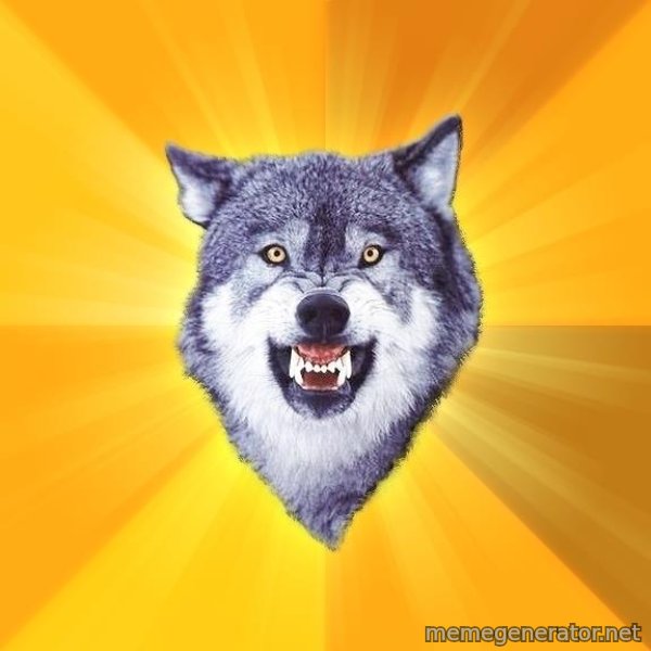 Courage Wolf meme template